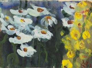 Klaus Fußmann - Margariten und Königskerze