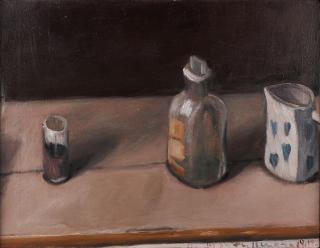 Klaus Fußmann - Stillleben mit drei Gefäßen.