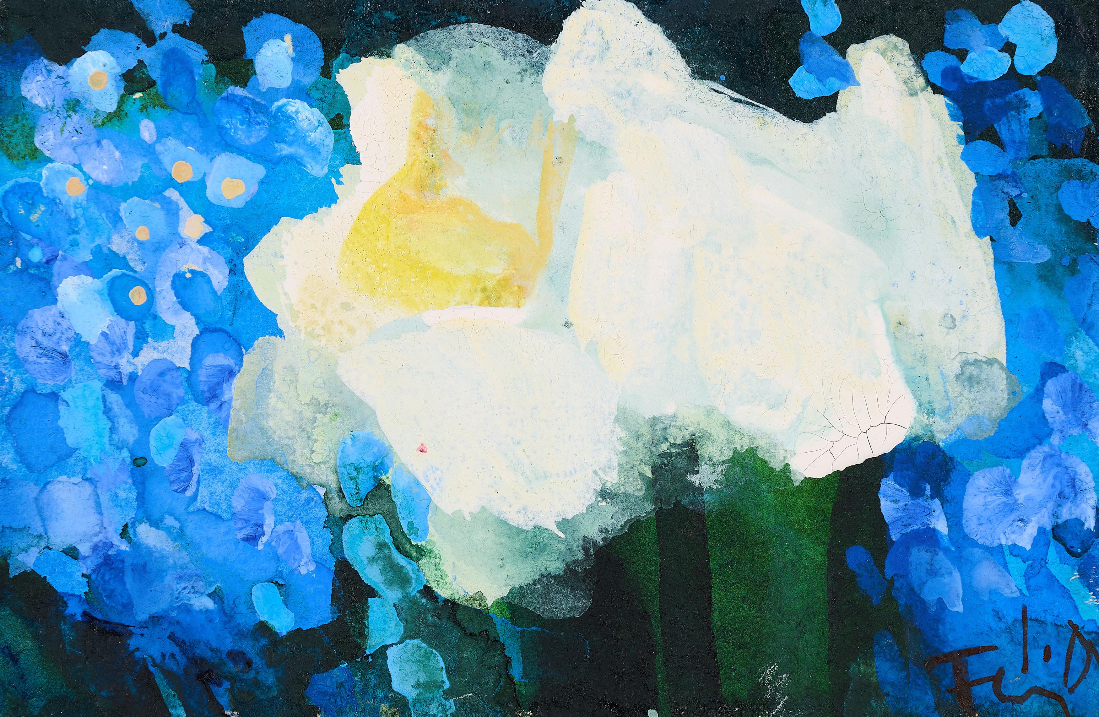 Klaus Fußmann - Vergissmeinnicht und Narzissen.