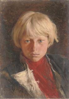 Klavdii Vasil\'evich Lebedev - Portrait of young boy with blond hair