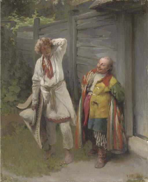 Klavdii Vasil\'evich Lebedev - The jester and the gusli player