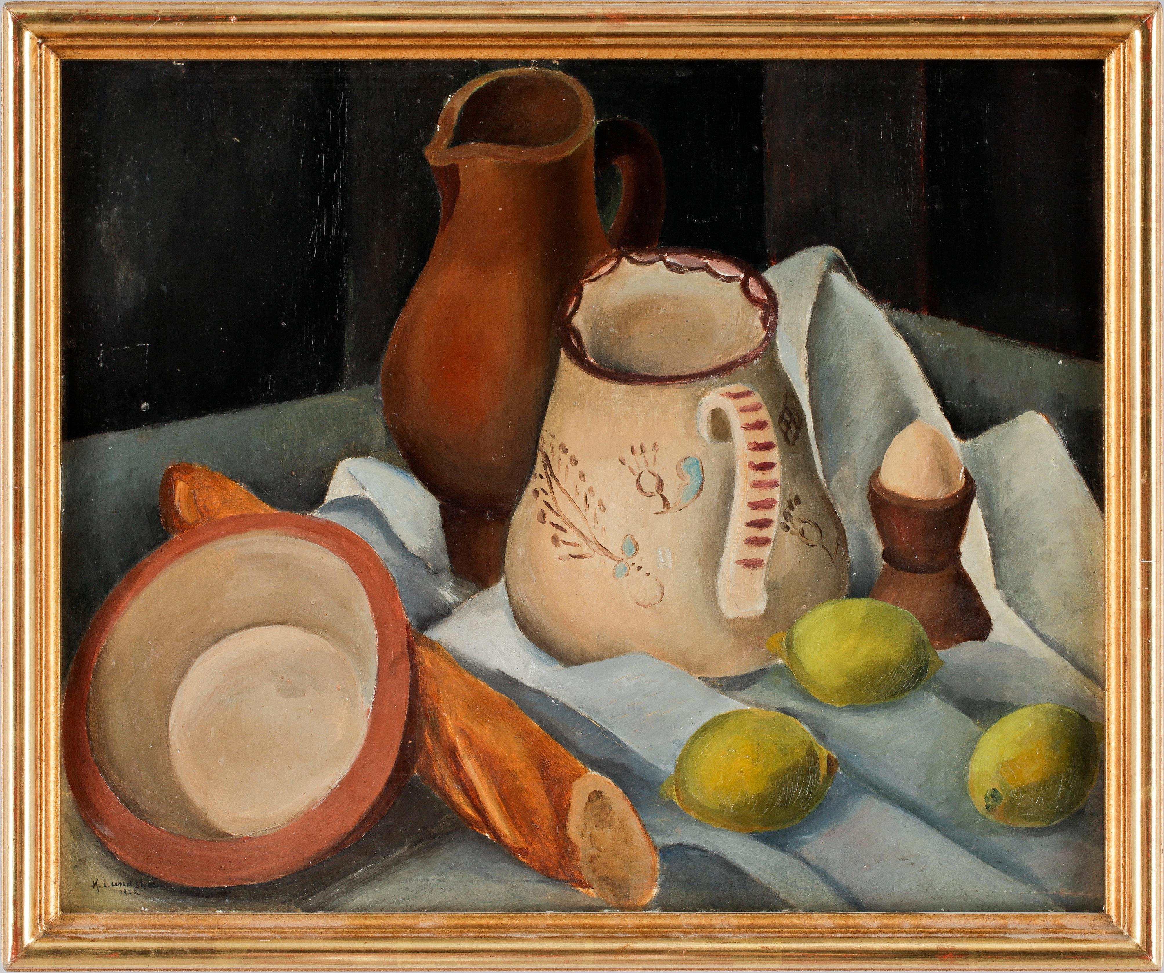 Knut Lundström - Still life with jar and lemons