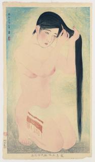 Kobayakawa Kiyoshi - Kurokami (Dark hair), from the series Kindai jisesho no uchi go (Women\'s manners of today, no. 5), 1931.2