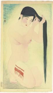 Kobayakawa Kiyoshi - Kurokami (Glossy Dark Hair), From The Series Kindai Jisesho No Uchi Go (Women\'S Manners of Today, No. 5), 1931.2