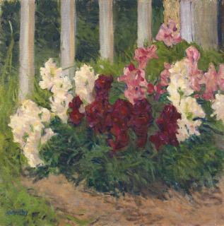 Koloman Moser - Austrian blumen Vor Gartenzaun (Flowers Before A Garden Fence)