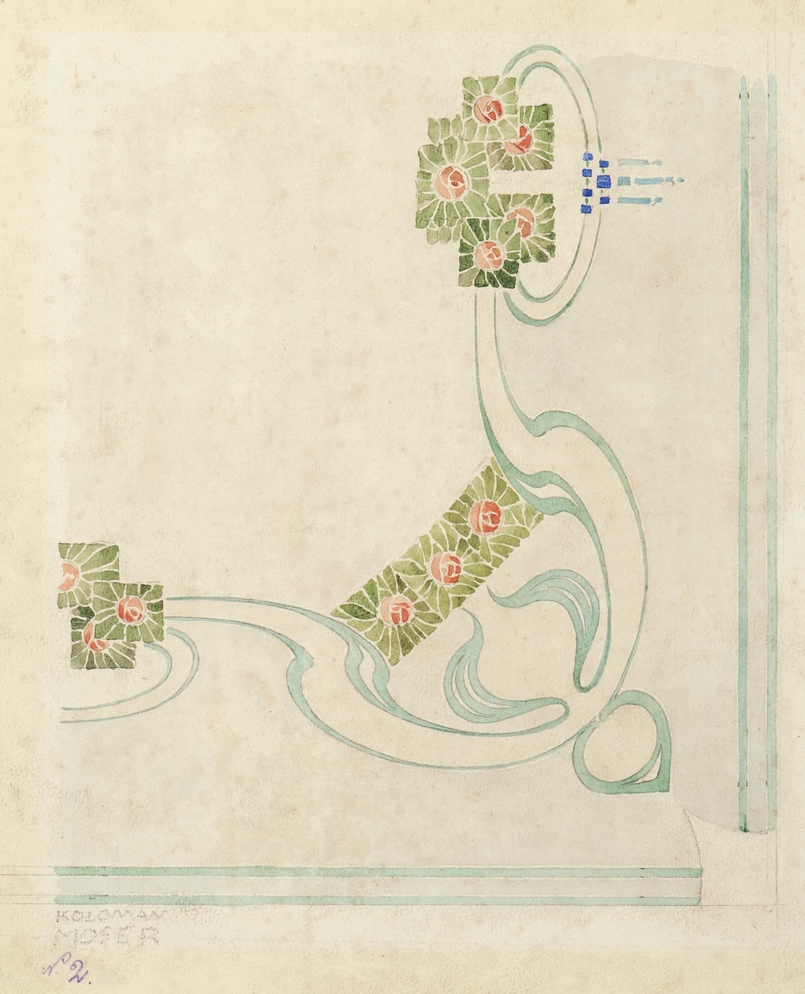 Koloman Moser - Austrian muster Einer Kachel (A Design For A Tile)