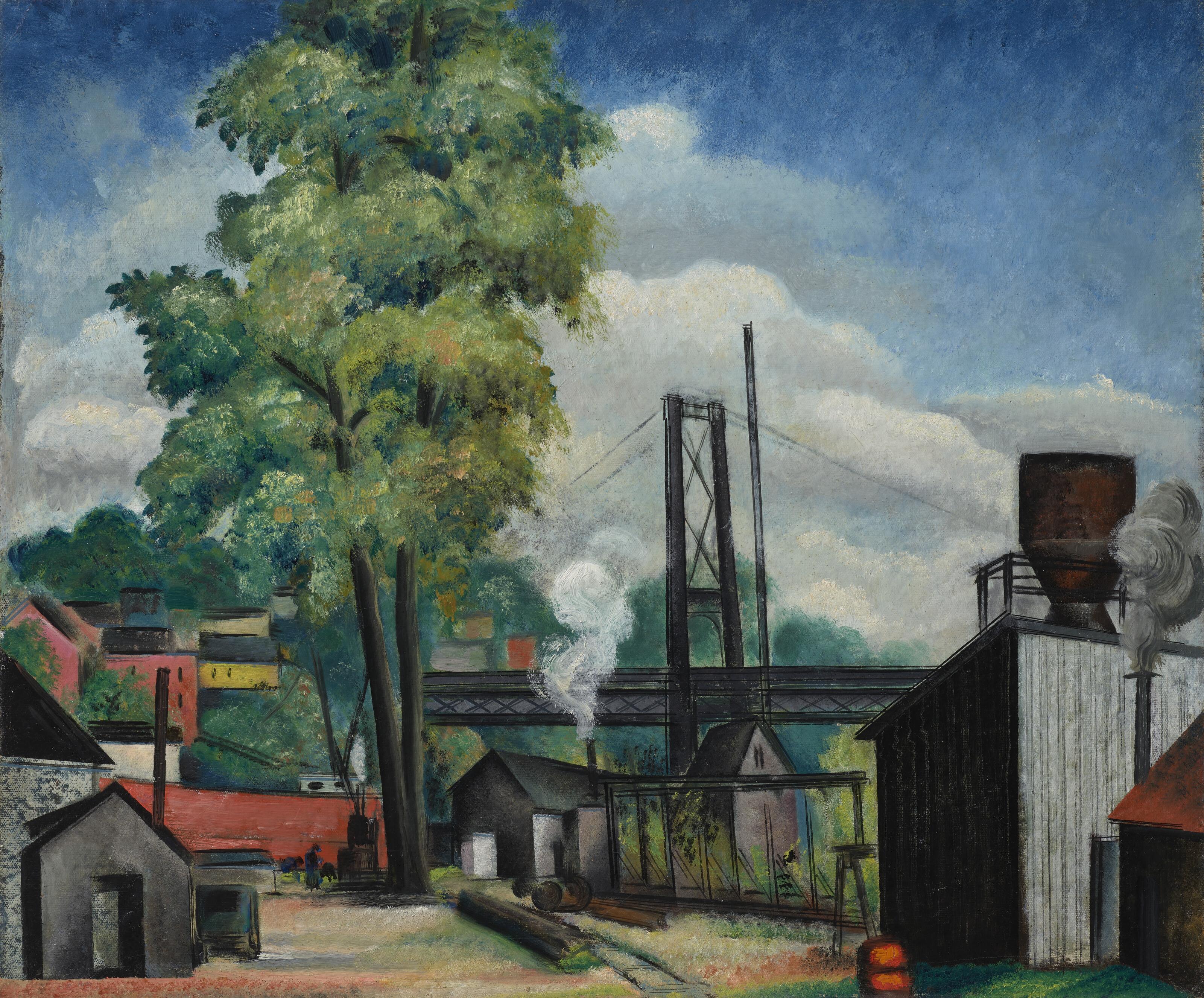 Konrad Cramer - Rondout Bridge with Tree