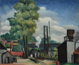 Konrad Cramer - Rondout Bridge with Tree