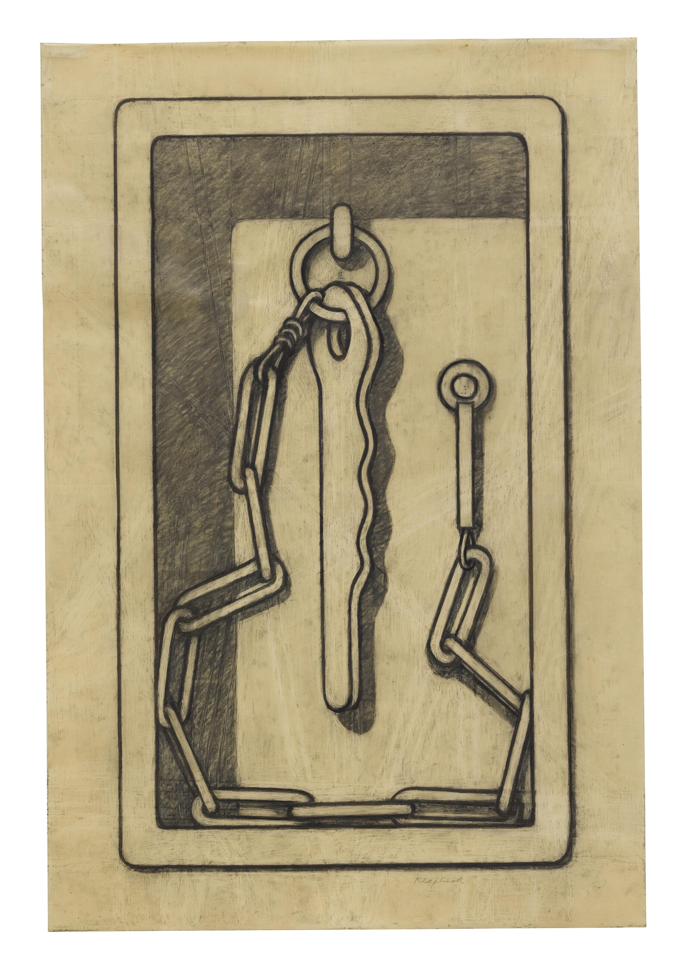 Konrad Klapheck - Zeichnung zu der verhinderte Apostel (Drawing for Prevented Apostle)