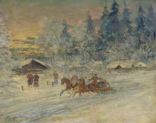 Konstantin Alekseevich Korovin - A troika in the snow