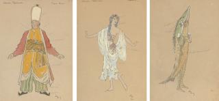 Konstantin Alekseevich Korovin - Three costume designs for Konek Gorbunok [The Little Humpbacked Horse]
