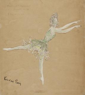 Konstantin Alexeevich Korovin - Costume Design For Anna Pavlova As The Chrysanthemum In Autumn Leaves