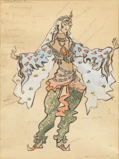 Konstantin Alexeevich Korovin - Costume design for Prince Igor: the Polovtsian dancers, 1928