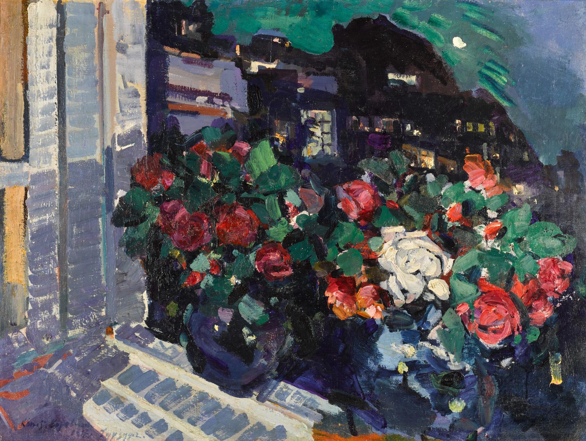 Konstantin Alexeevich Korovin - Roses on a Window Sill, Gurzuf