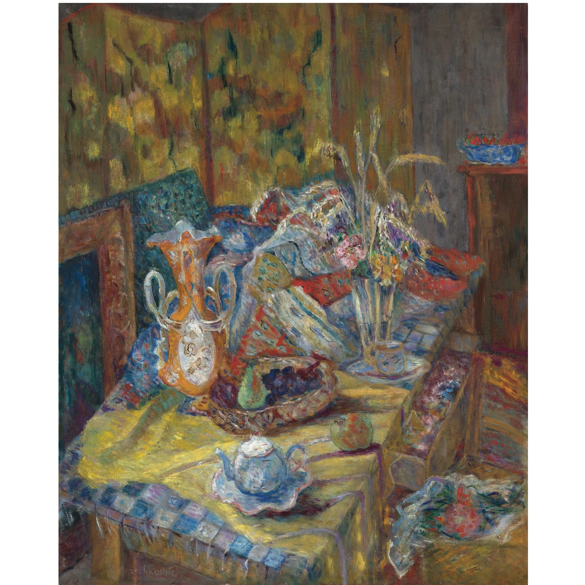 Konstantin Andreevich Tereshkovich - Still Life With Vase, Fuits And Flowers