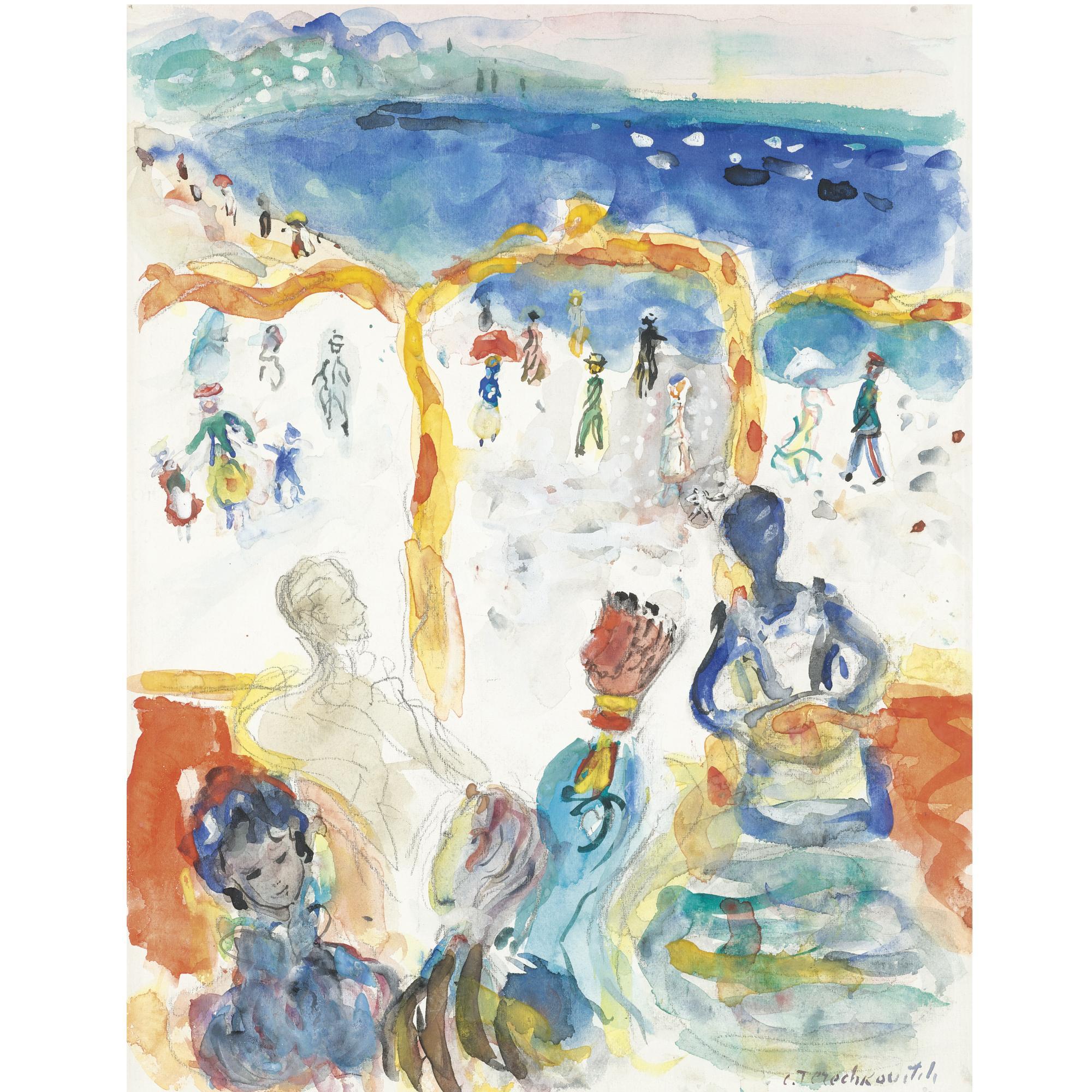 Konstantin Andreevich Tereshkovich - The Beach At Menton