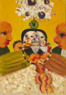 Konstantin Batynkov - Deux tableaux/ two works: Cirque/ Circus, 1987, and Femme au fer/ Woman with Iron chaque: 60 x40 cm (23 5/8 x 13 3/4 in). (2) catalogue de l\'artiste joint