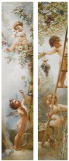 Konstantin Egorovich Makovsky - Cupids-Gardeners: Two Paintings From The Von Derviz Mansion