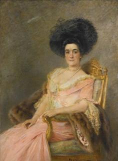 Konstantin Egorovich Makovsky - Lady In Pink (Portrait Of Marina Ionina)