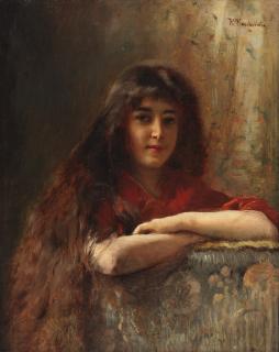 Konstantin Egorovich Makovsky - Portrait of a young girl