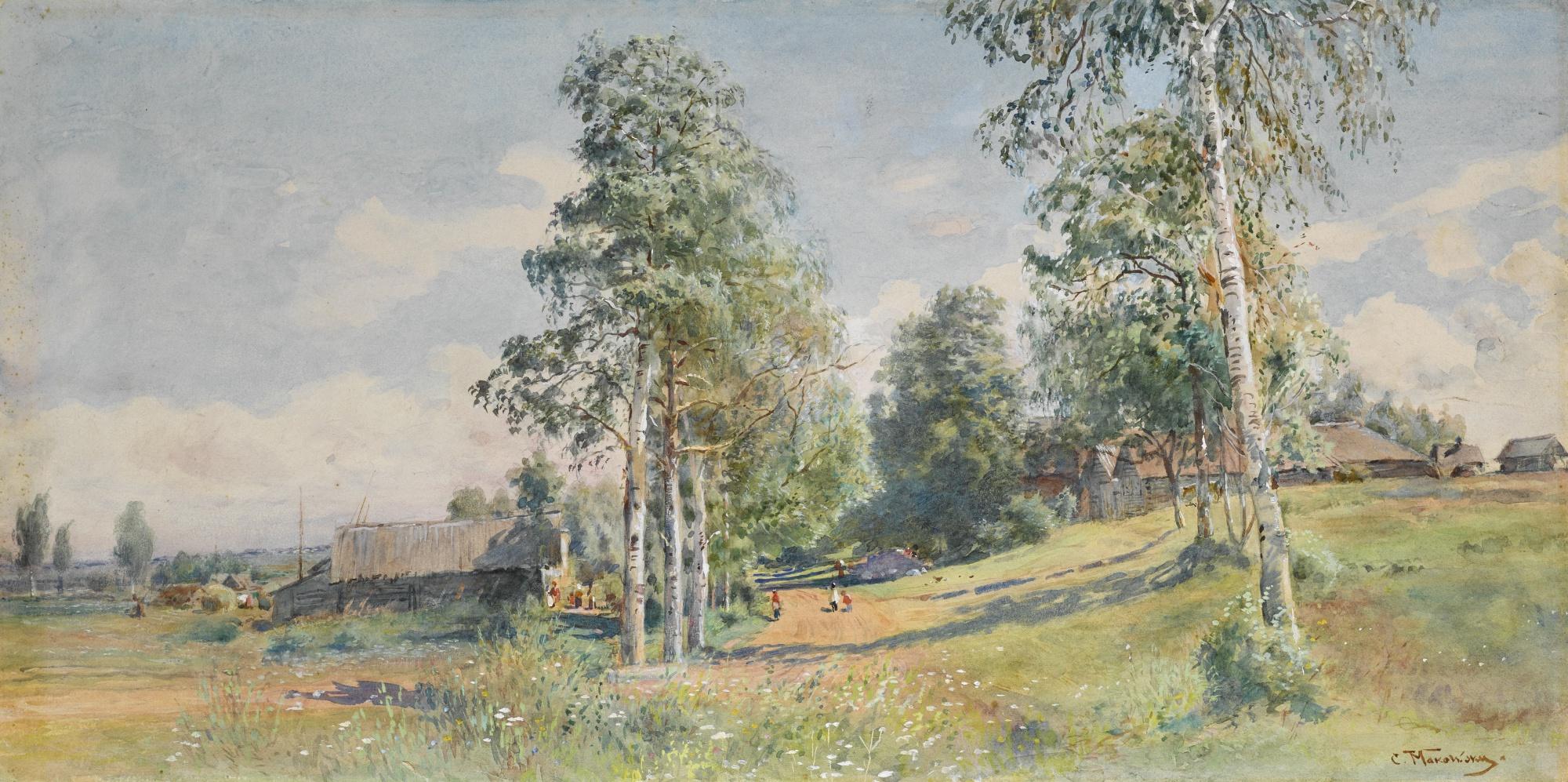 Konstantin Egorovich Makovsky - Russian Village In Spring