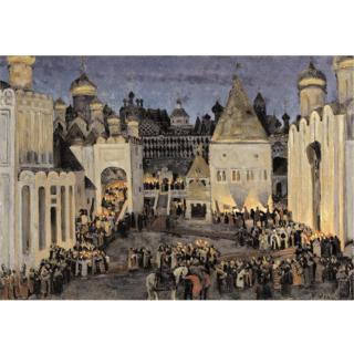 Konstantin Fedorovich Yuon - The Kremlin On The Eve Of The Coronation Of Tsar Mikhail Fedorovich