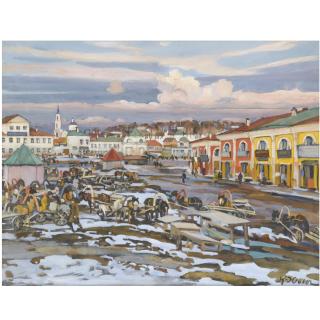 Konstantin Fedorovich Yuon - The Market Square In Torzhok