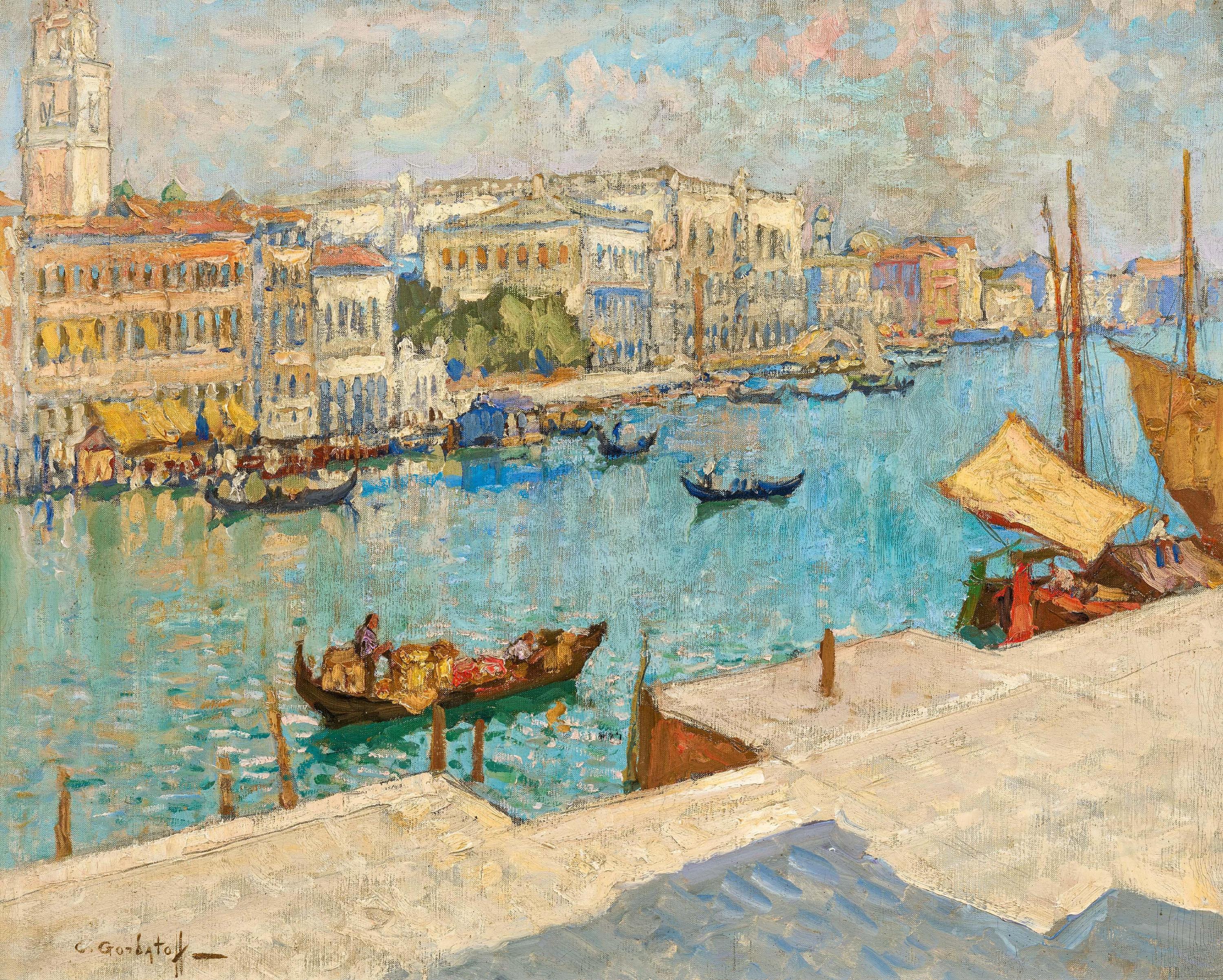 Konstantin Gorbatov - Bilck auf den Canal Grande in Venedig.