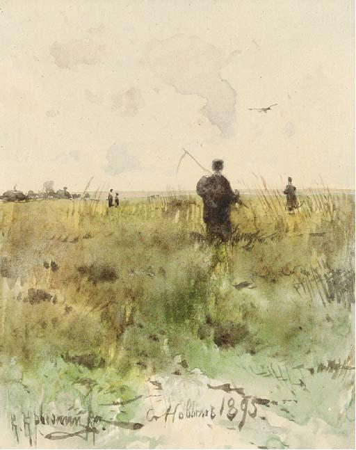 Konstantin Iakovlevich Kryzhitskii - Harvesting Scene