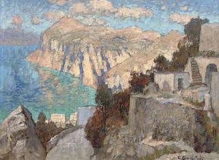 Konstantin Ivanovich Gorbatov - A road on the cliff-tops, Capri