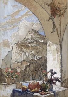 Konstantin Ivanovich Gorbatov - Fruit And Flowers On A Capri Balcony