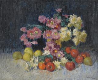 Konstantin Ivanovich Gorbatov - Still Life With Flowers And Fruit