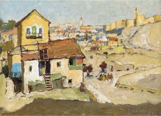 Konstantin Ivanovich Gorbatov - Street Scene, Jerusalem
