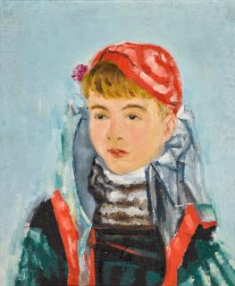 Konstantin Ivanovich Rozhdestvensky - Girl in a Red Beret