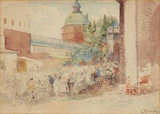 Konstantin Jegorowitsch Makowski - Mittagessen auf einem städtischen Platz