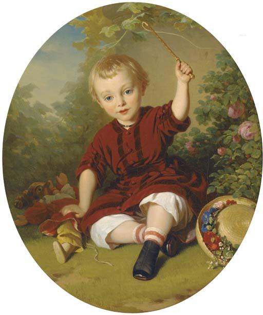 Konstantin Johannes Franz Cretius - A Young Boy In A Garden