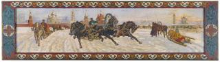 Konstantin Konstantinovich Kuznetsov - Troika And Sleds Outside The Kremlin Gates