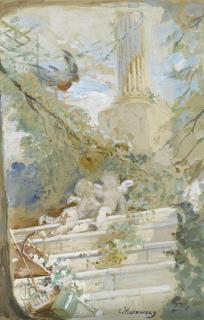 Konstantin Makovsky - Putti in a garden