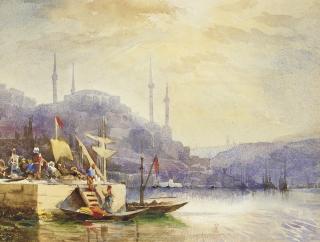 Konstantin Makovsky - Unloading boats on the Bosphorous