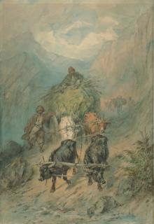 Konstantin Nikolajewitsch Filippoff - Krimtataren mit Ochsengespann.