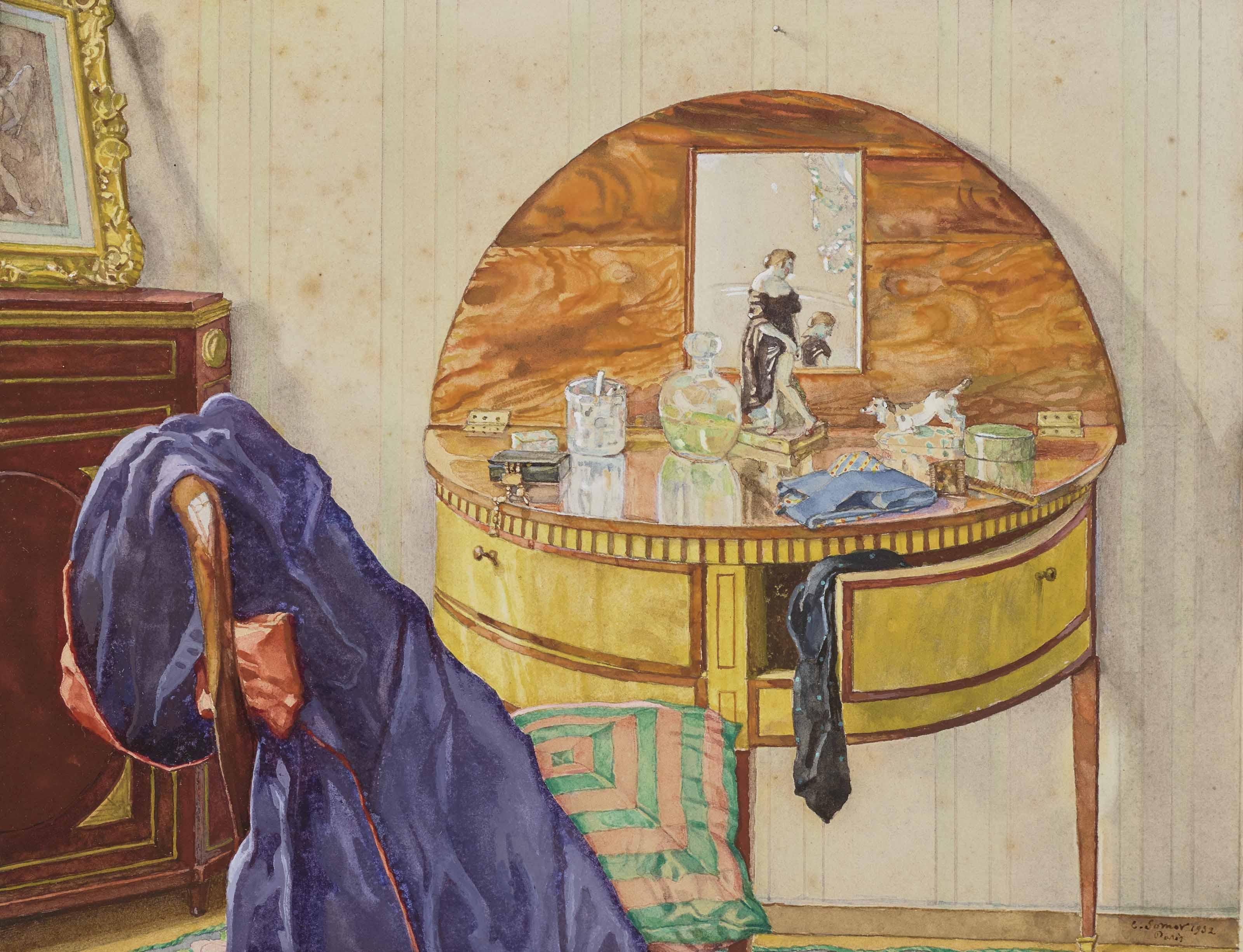 Konstantin Somov - The artist\'s bedroom in St Petersburg