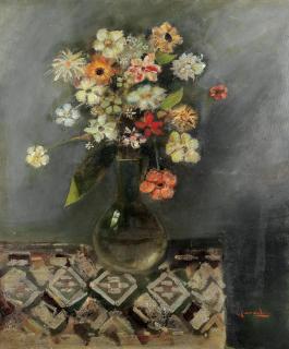 Konstantin Totibadze - Still life with flowers in a vase