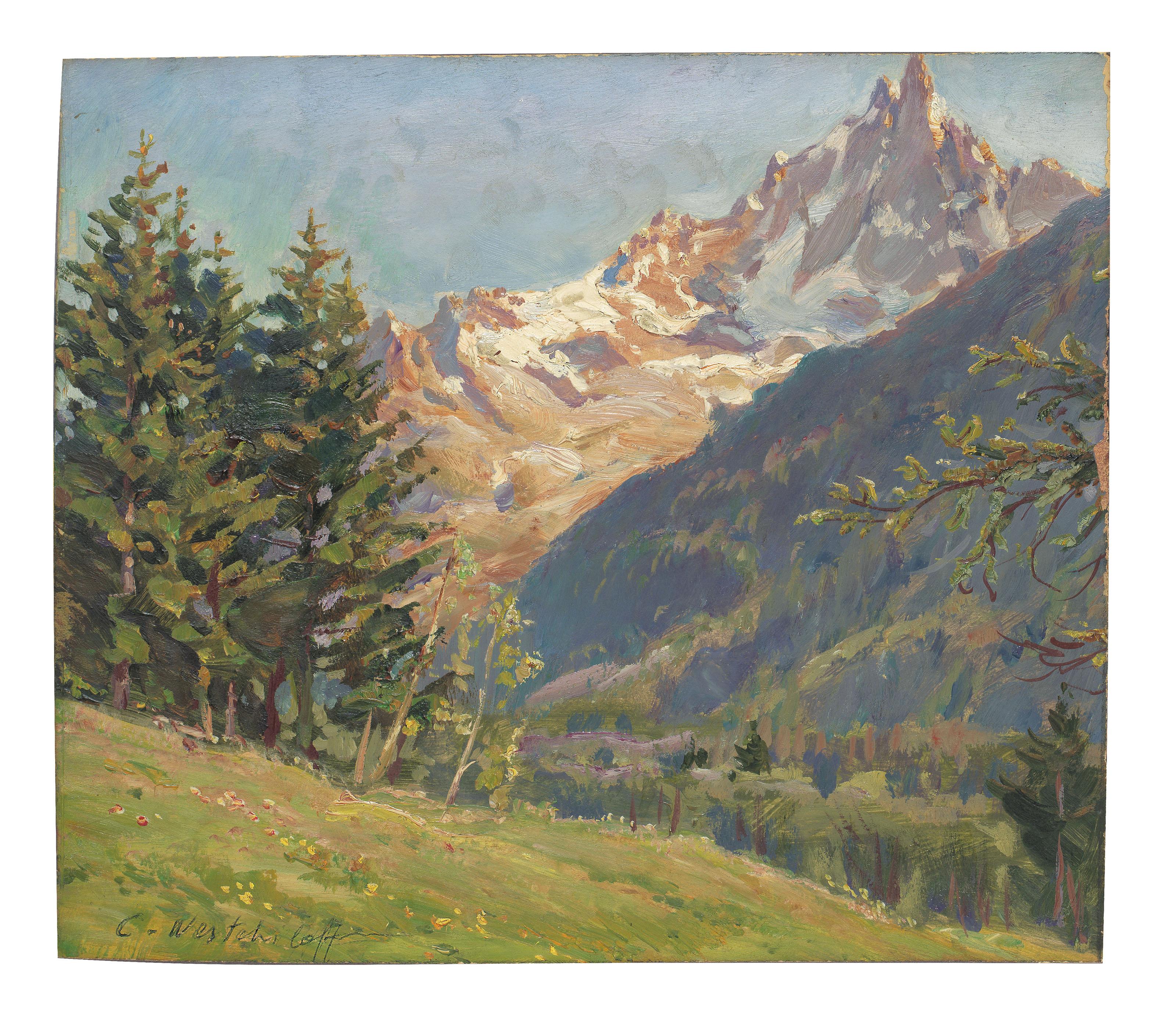 Konstantin Westchiloff - Lac de Genève; and Two other landscapes