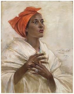 Konstantin Westchiloff - Woman in a red head tie