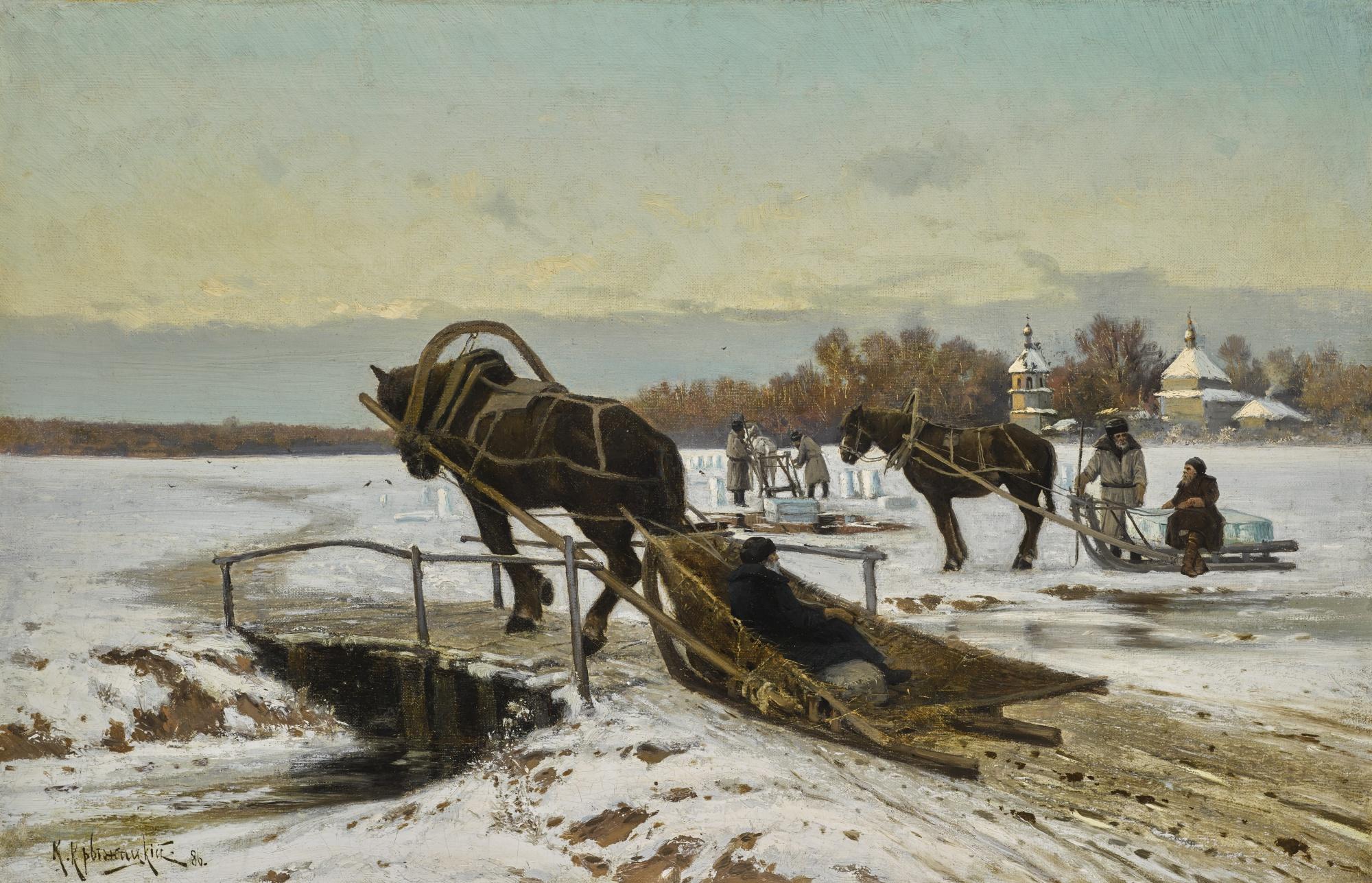 Konstantin Yakovlevich Kryzhitsky - Ice-Cutting