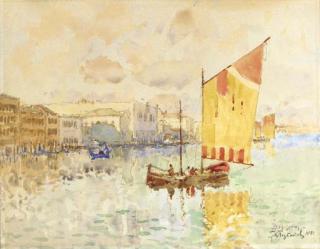 Konstantine Ivanovich Gorbatov - Scene with a boat