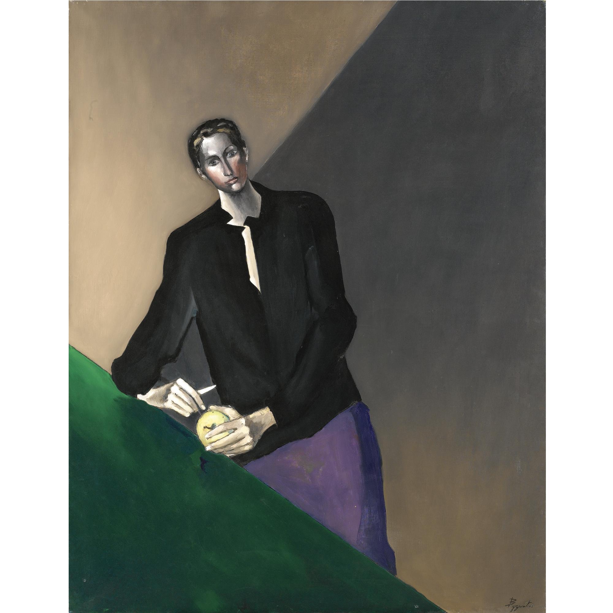 Konstantinos Byzantios - Greek Femme Au Couteau