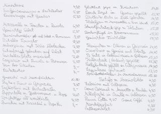 Kris Martin - Menü \'Veni Vidi Vici\'.