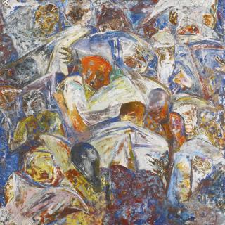 Krishen Khanna - Newspaper Readers