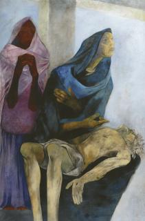 Krishen Khanna - Untitled (Blue Pieta)